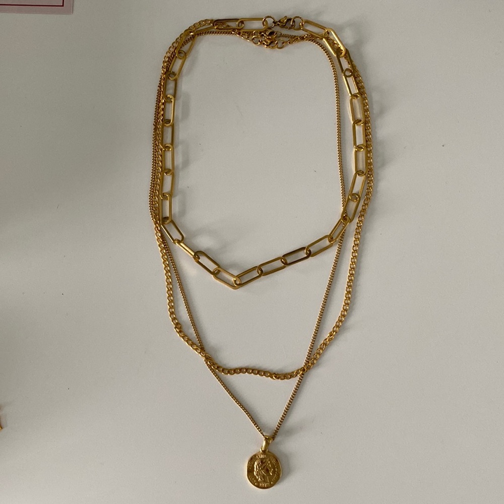 3 necklaces (can be worn together or separate)